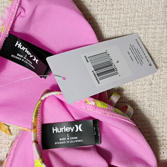 NWT Hurley Floral Bralette Cheeky Swimsuit Set Women's Size Large Summer - Picture 6 of 8